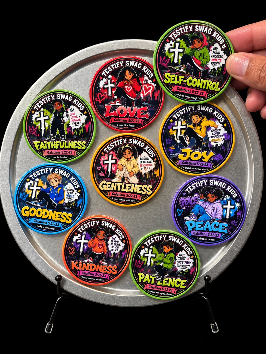 The Trailblazers — Fruit of the Spirit magnet set for kids by Testify Swag Kids