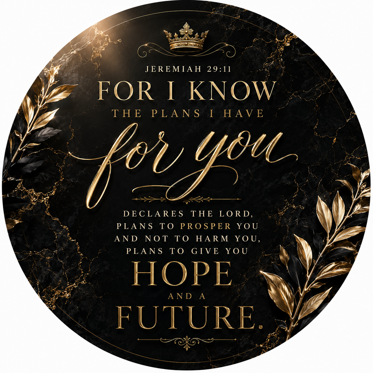 Custom keepsake with scripture and gold lettering