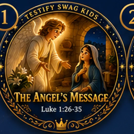 Angel's Message — Nativity story magnet