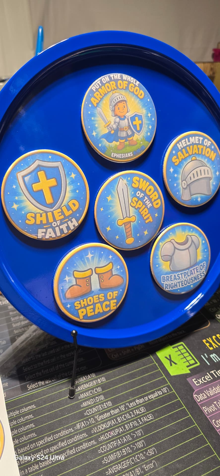 Finished custom photo buttons from a small-batch button maker